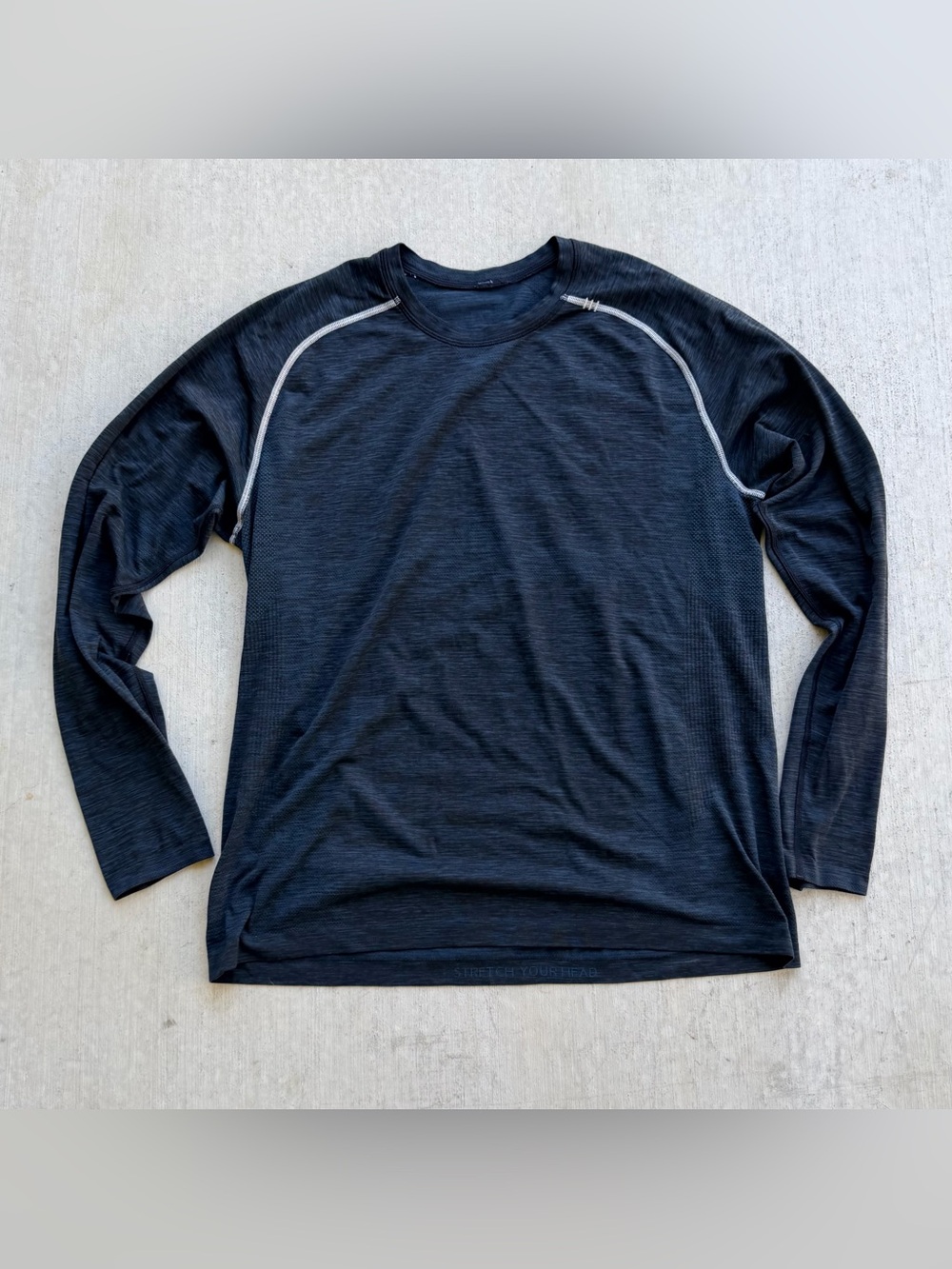 Lululemon Metal Vent Tech Long Sleeve T Shirt Active Stretch Heather Blue XL